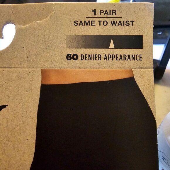 NWT Hanes Women's Ecosmart Opaque Tights sheer toe size Small - Picture 2 of 4